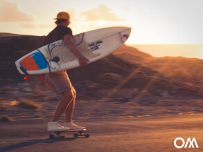 skate quickly to the surf spot for a short sunset session