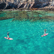 SUP surfers in the bay of Morro Jable