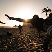 Yoga on the beach of Morro Jable