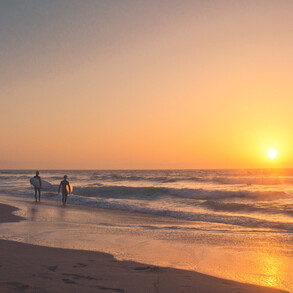 Surfer in the sunset