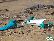 plastic bottle in the sand
