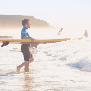 surfing in the afternoon