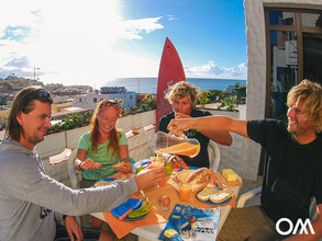 Breakfast on the balcony of the apartments