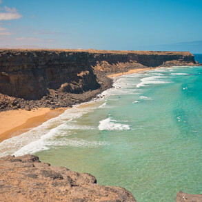 Lonely beach on the west coast of Fuerteventura