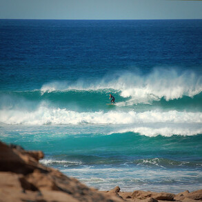 One of the many unspoilt surfing beaches in Fuerteventura's south