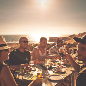 Eating fish at sunset in La Pared