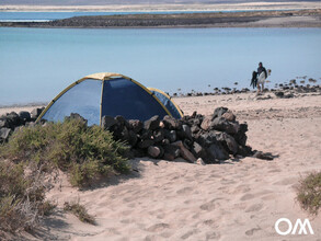 Tent at the surf spot in Fuerteventura